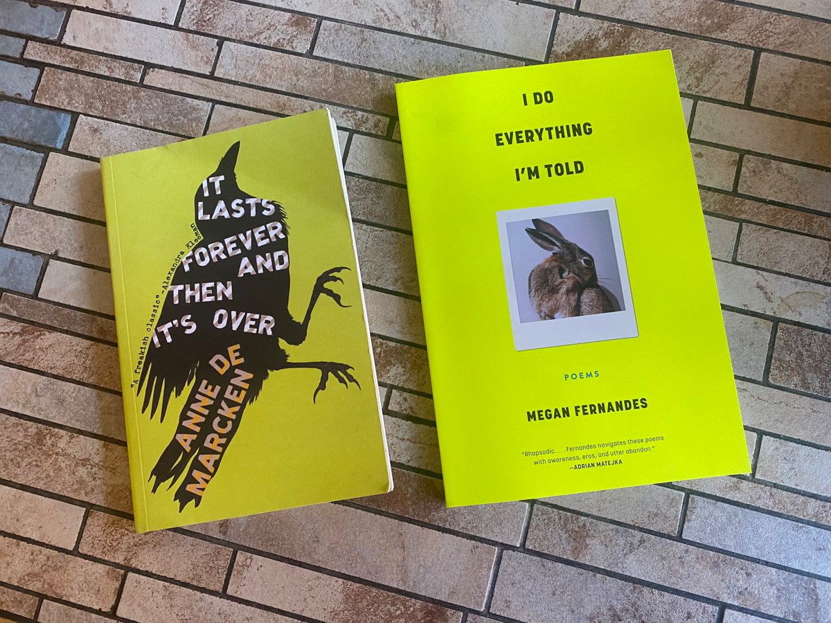 Two slim, yellowish books that fucked me up beautifully last weekend.