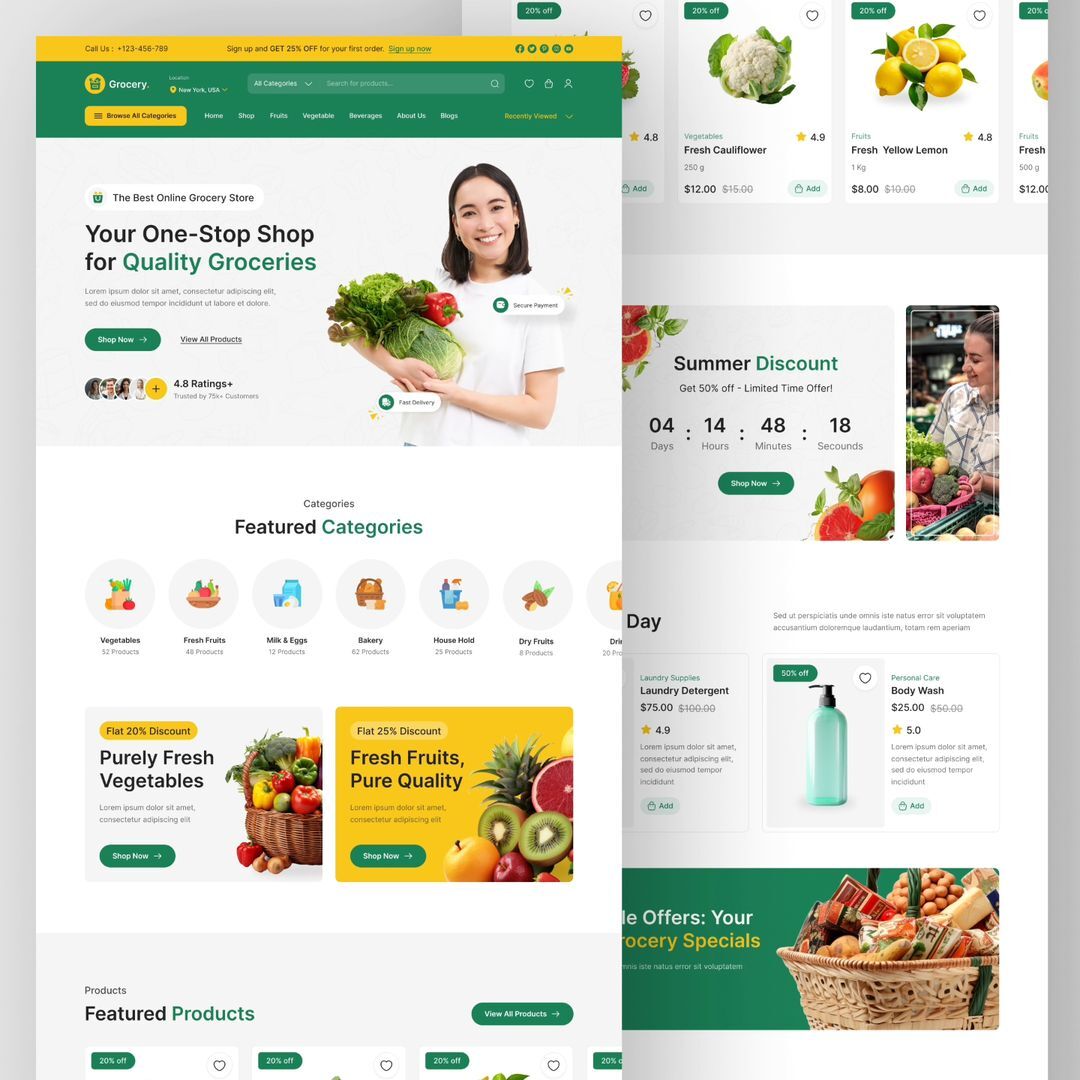 ▸Creative &amp; Modern design of Grocery Store Website🛒
👉If you want website design and redesign, let me know.

▹I provide service at #Fiverr and #Upwork.

#HurricaneHelene #Verizon #Semih #FEMA #Mets
#WebDesign #ECommerce #GroceryStore #UserExperience #UIUX #WebsiteDesign
