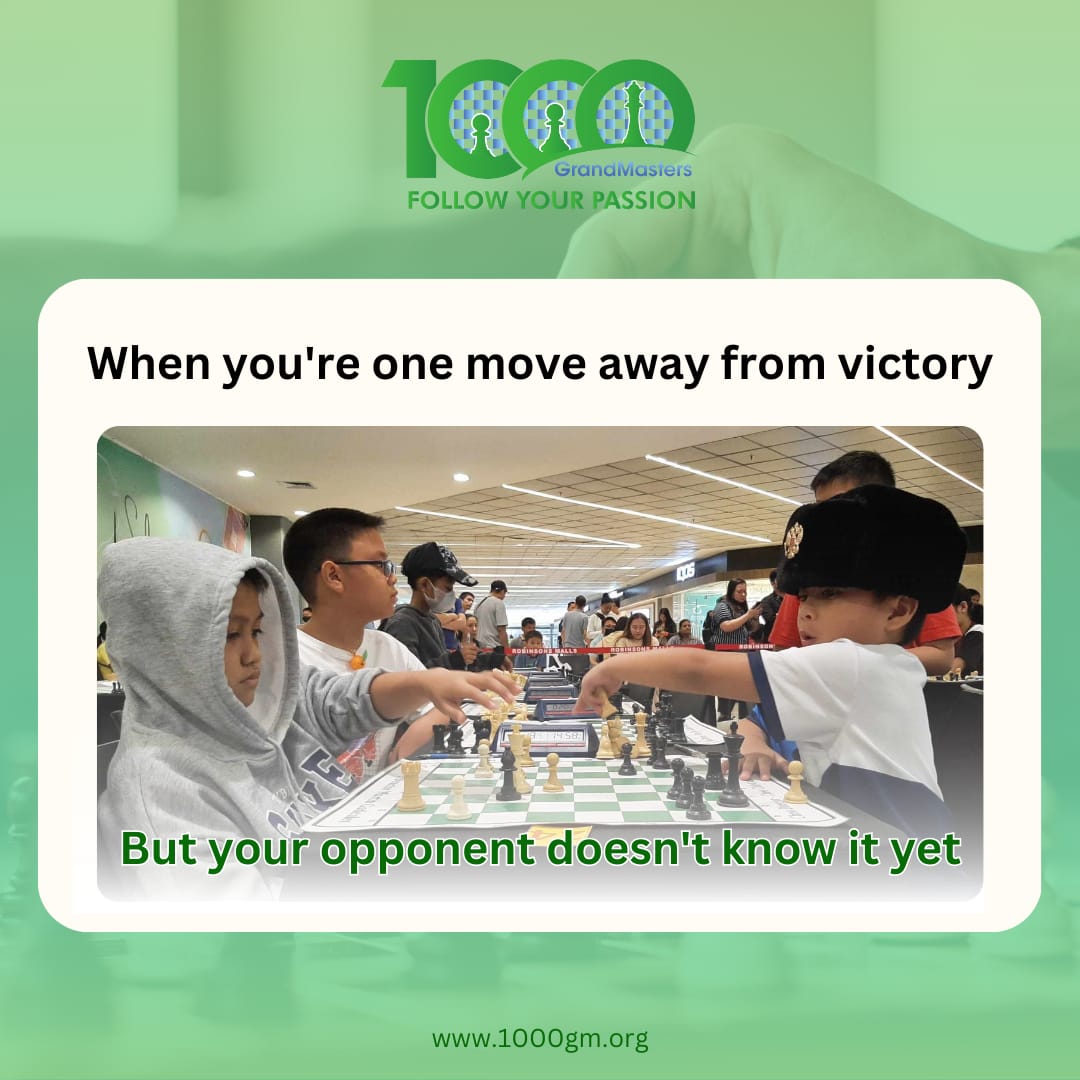 When you're one move away from victory, but your opponent doesn’t know it, or when you’re both just waiting for a mistake... That's the beauty of chess! 🤔♟️ And even with the 'hat of wisdom,' the board sometimes has other plans. 😂

#1000GM #ChessLife #ChessStruggles #MindGames