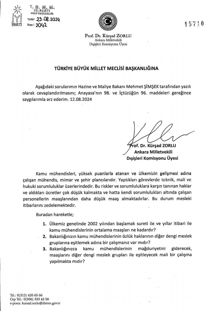 Kamu Mühendisleri Platformu (@kamuhendisleri) on Twitter photo Ankara Milletvekilimiz Sn Kürşad Zorlu Bey, Sn Bakanımız Mehmet Şimşek tarafından cevaplanması için Yazılı Soru Önergesi vermiştir. Kamu Mühendisleri için meclise sunduğu soru önergesi için kendisine teşekkür ederiz.
<a href="/zorlu77/">Prof.Dr.Kürşad ZORLU</a>
<a href="/memetsimsek/">Mehmet Simsek</a> Ankara Milletvekilimiz Sn Kürşad Zorlu Bey, Sn Bakanımız Mehmet Şimşek tarafından cevaplanması için Yazılı Soru Önergesi vermiştir. Kamu Mühendisleri için meclise sunduğu soru önergesi için kendisine teşekkür ederiz.
<a href="/zorlu77/">Prof.Dr.Kürşad ZORLU</a>
<a href="/memetsimsek/">Mehmet Simsek</a>