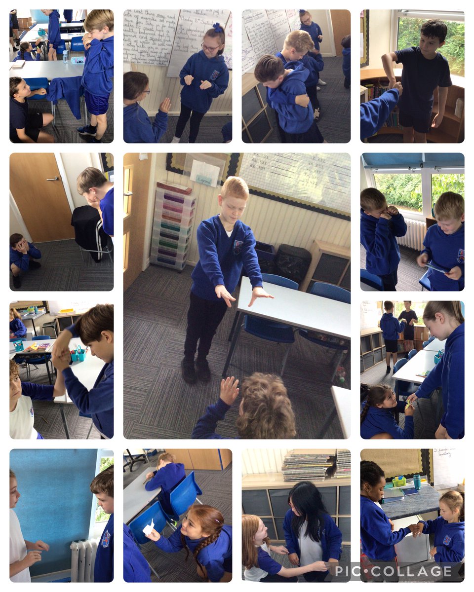 Koala Class completing freeze-frames in English.