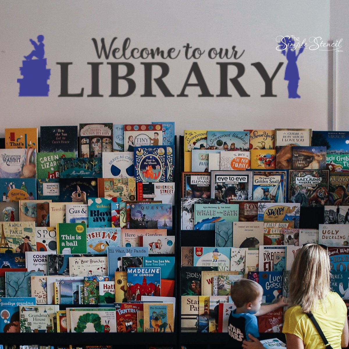 SimpleStencils's tweet image. Time to update your library? Our removable decals add charm &amp;amp; character without damaging walls. Shop our Back-to-School Sale for inspiration! #backtoschoolsale #librarydecor