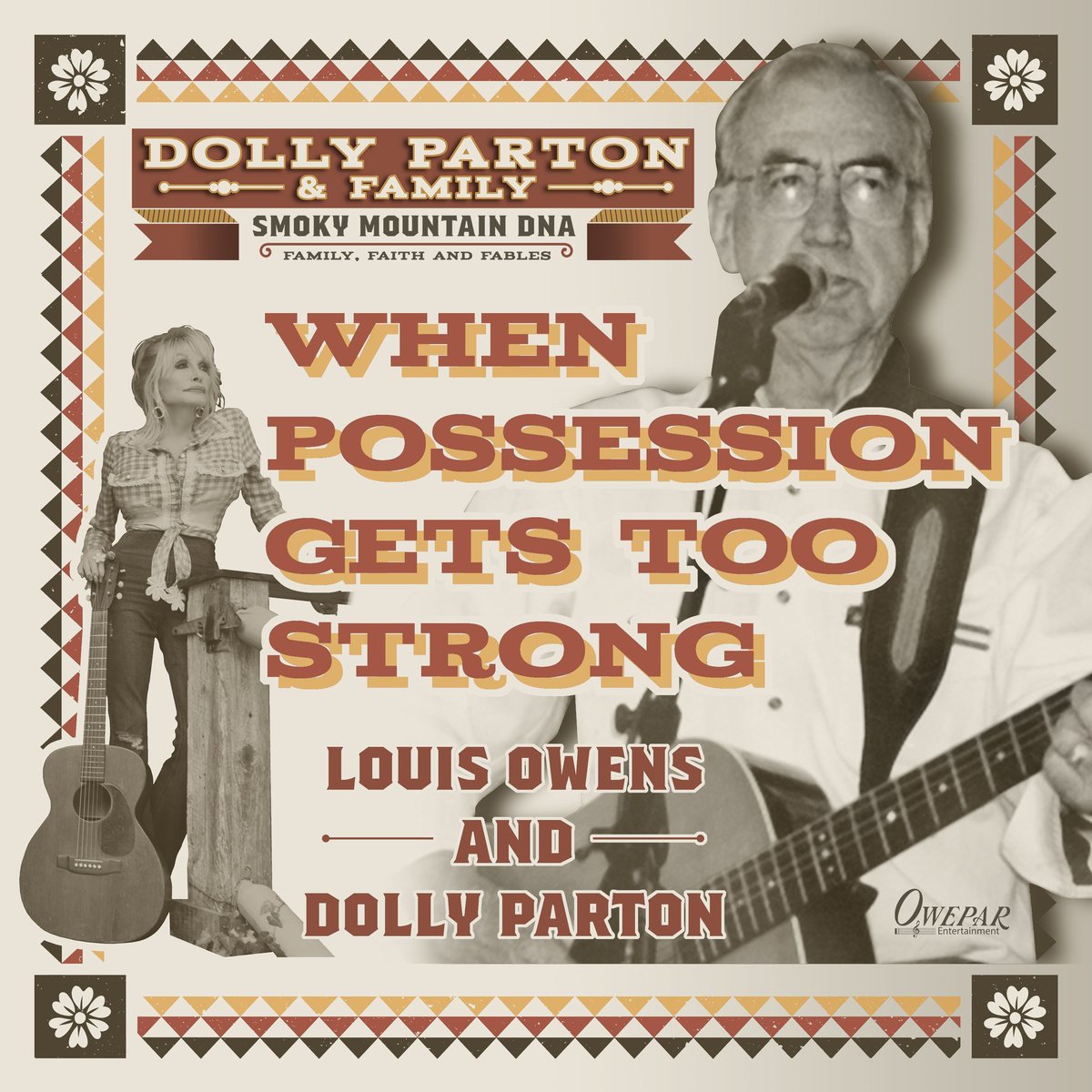 "When Possession Gets Too Strong" from #SmokyMountainDNA has been released! The track features a new vocal performance by Dolly with archival vocals from her late Uncle Louis Owens, who managed her very first publishing company Owepar Publishing.

smokymountaindna.komi.io/music/when-pos…