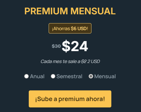 InfinittyGT's tweet photo. @edteamlat Esta descripción esta mala. Al adquirir el plan mensual, cada mes te sale en $24 ps. https://t.co/DHlckarevb