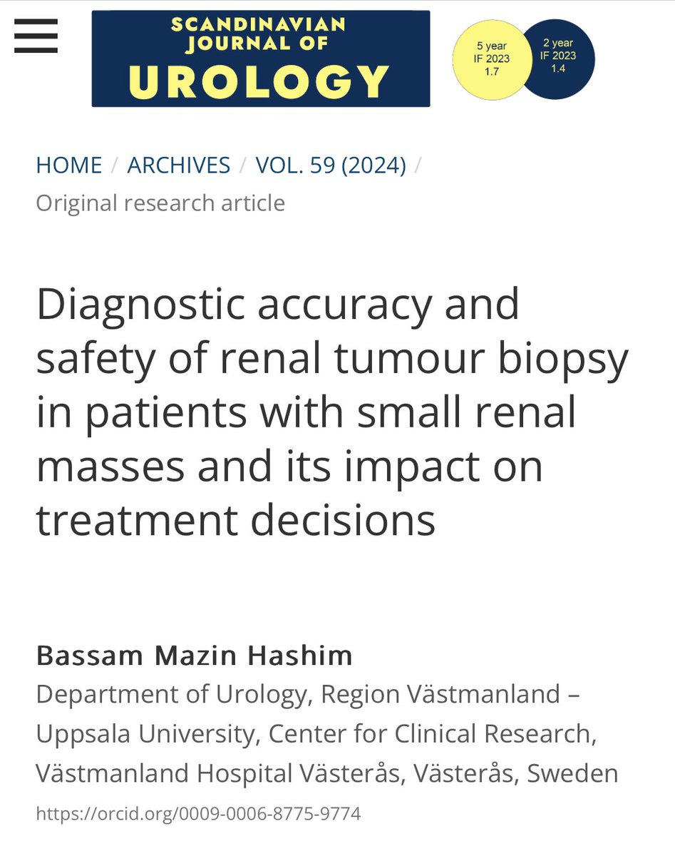 Scandinavian Journal of Urology tweet media