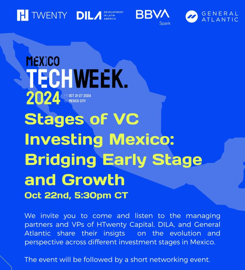 DILA Capital (@dilacapital) on Twitter photo Stages of VC
Investing Mexico: Bridging Early Stage and Growth
<a href="/MexicoTechWeek/">Mexico Tech Week</a> 2024
Register and secure your spot 🔗 lu.ma/k1t3eflu
<a href="/BBVASpark/">BBVA Spark</a> <a href="/generalatlantic/">General Atlantic</a> Stages of VC
Investing Mexico: Bridging Early Stage and Growth
<a href="/MexicoTechWeek/">Mexico Tech Week</a> 2024
Register and secure your spot 🔗 lu.ma/k1t3eflu
<a href="/BBVASpark/">BBVA Spark</a> <a href="/generalatlantic/">General Atlantic</a>