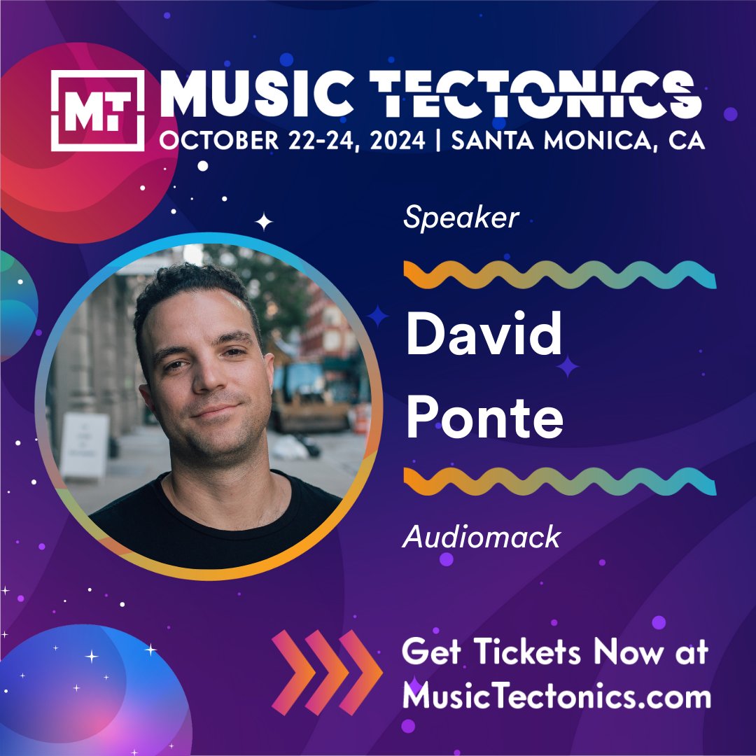 PONTE (@dcponte) on Twitter photo I’m speaking at the <a href="/MusicTectonics/">Music Tectonics: 2025 Conference is Nov. 4-6!</a> Conference!
Join me at this epic gathering of music and tech's top innovators, thinkers, and investors at the conference October 22-24 in Santa Monica, CA.
Get your ticket here: musictectonics.com/conference I’m speaking at the <a href="/MusicTectonics/">Music Tectonics: 2025 Conference is Nov. 4-6!</a> Conference!
Join me at this epic gathering of music and tech's top innovators, thinkers, and investors at the conference October 22-24 in Santa Monica, CA.
Get your ticket here: musictectonics.com/conference