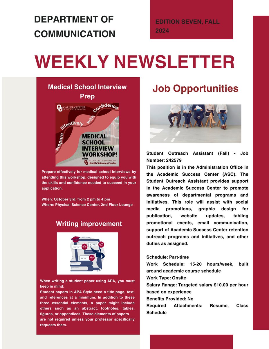 Happy Monday! Here's this week's Communication Newsletter, including all information for upcoming activities and events!