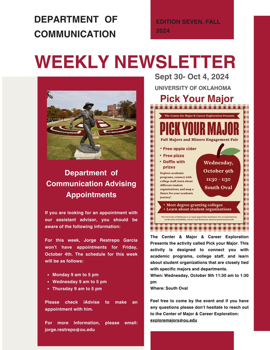 OU Comm Dept tweet media