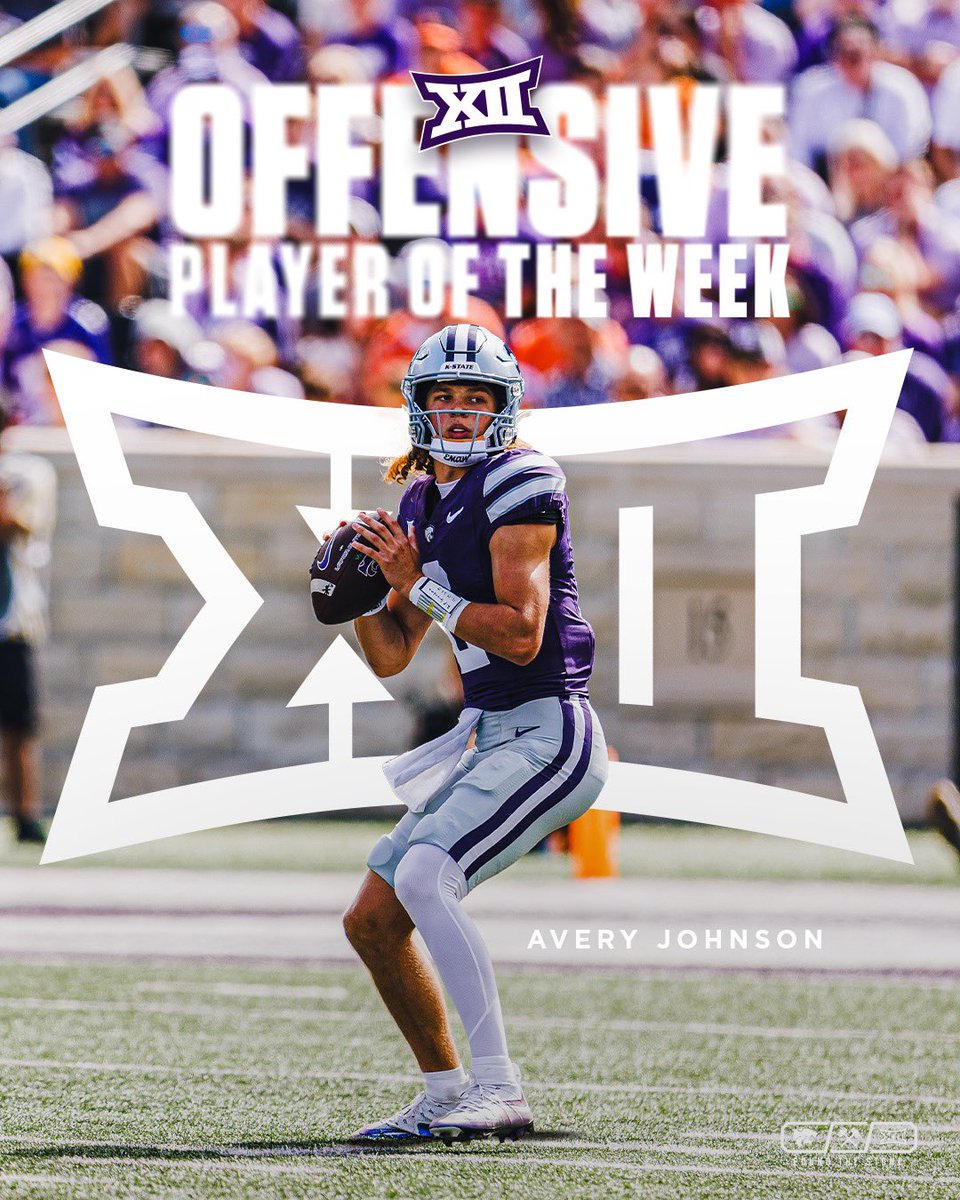 .<a href="/avery2johnson/">Avery Johnson</a> Named #Big12 Offensive Player of the Week

📄 k-st.at/3N8eAni

<a href="/Big12Conference/">Big 12 Conference</a> x #EMAW👌