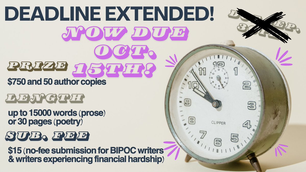 Great news, writers—we’re extending the deadline for our 2024 Gold Line Press Chapbook Contests until October 15th!
