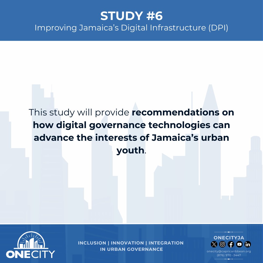 OneCityJA's tweet photo. #OneCityJa studies 4-6 focus on #innovative #digitalgovernance technologies. Swipe through to learn about the objectives of each study.
Share your thoughts in the comments — Which study are you most excited for?
#UrbanResearch #DigitalFuture #SmartCities #ModernCities https://t.co/TmUaCyLQtl