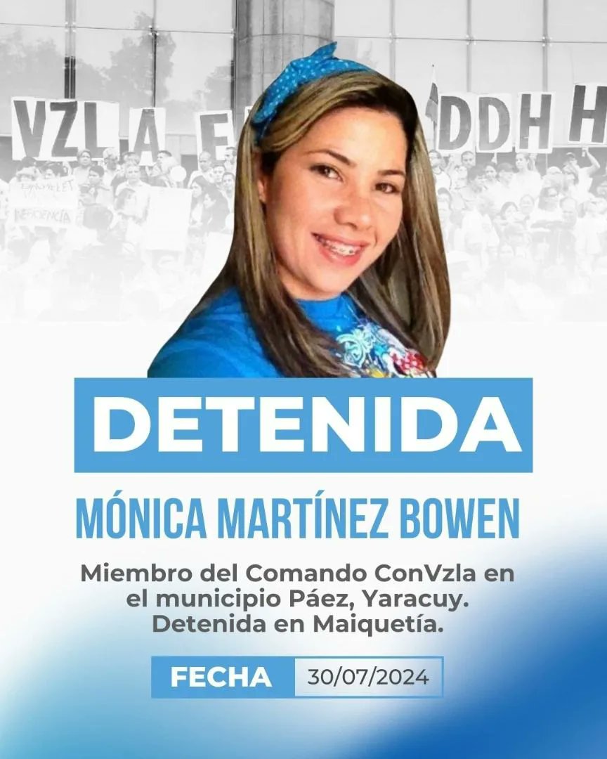 VenteDDHH's tweet photo. 🔴Hace dos meses, el régimen detuvo arbitrariamente a decenas de venezolanos como parte de su política sistemática de represión y persecución. 

Desde entonces, Ricardo Estévez, Mónica Martínez Bowen, Ubencio Gil y Freddy Superlano permqanecen secuestrados por el régimen. 

¿Su delito? Ejercer derechos políticos y trabajar por una Venezuela libre. 

‼️ Seguimos alzando la voz por ellos y TODOS los presos políticos del régimen.

¡#LiberenALosPresosPoliticos!