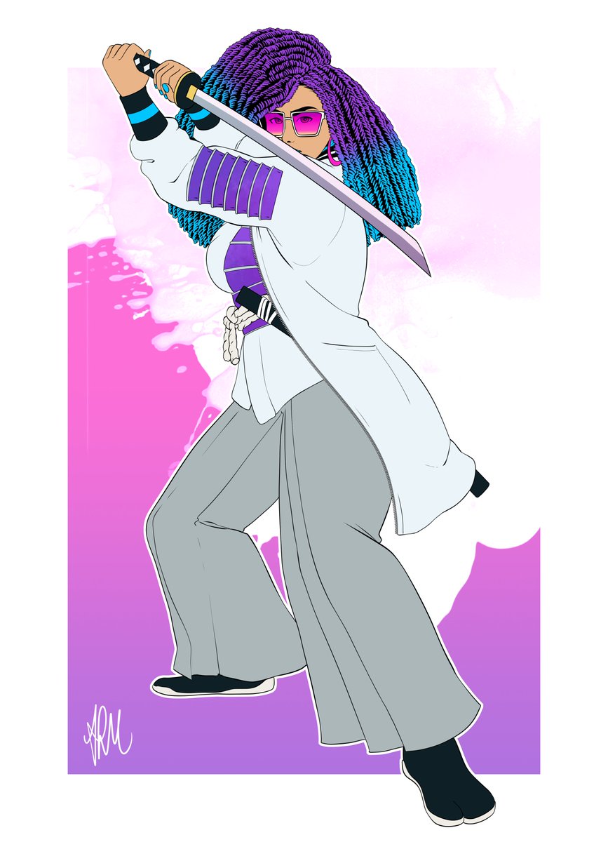 BurrgerMama's tweet photo. Super fun commission based on this fun track generated by such a dear friend.

Go easy on me, friendos, I'm very new to drawing this type of hair ^^;; https://t.co/VepnzEHFWt