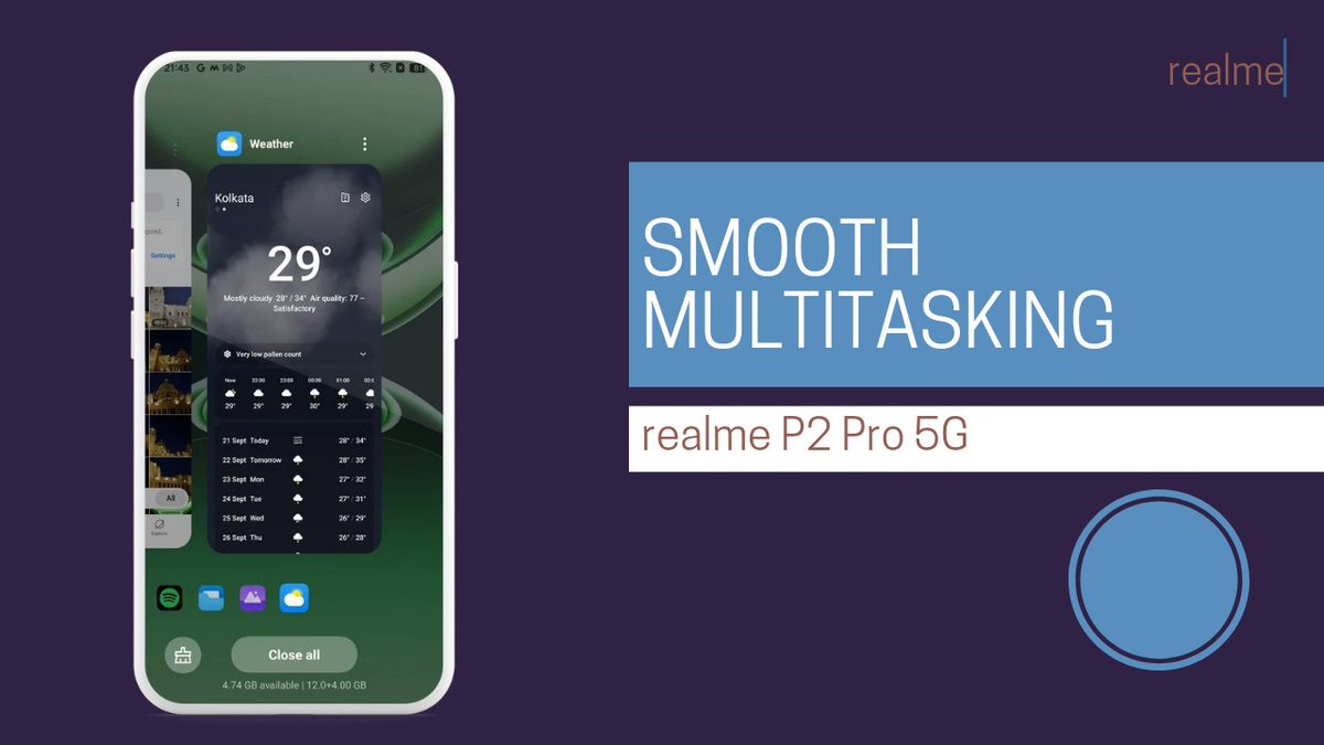 InstaMadly's tweet photo. The brand new realme P2 Pro 5G comes with an exclusive Snapdragon 7s Gen 2 Chipset. Which is incredible in this price segment. It gives the seamless multitasking experience with low power consumption.

#fastestcurveddisplayphone #realmep2pro5g 
@realmecommunityindia @realmeindia https://t.co/cWLwqJXaCE