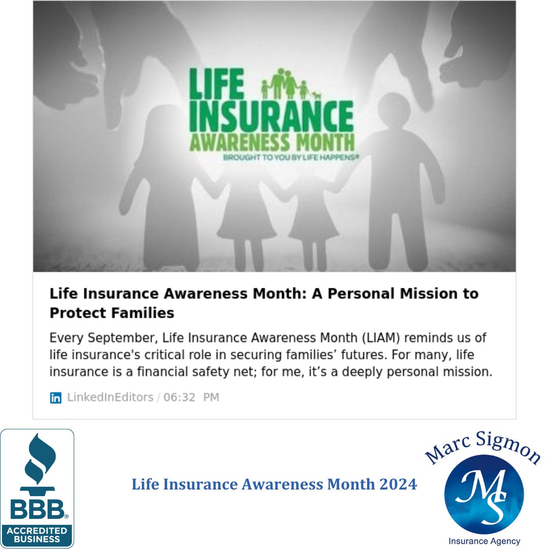 As we end Life Insurance Awareness Month, I shared my story and passion for this industry, which has two parts: production and service. I am committed to ensuring everyone has protection in the event of the unthinkable. 

linkedin.com/pulse/life-ins…

#LIAM2024
#GetLifeInsurance