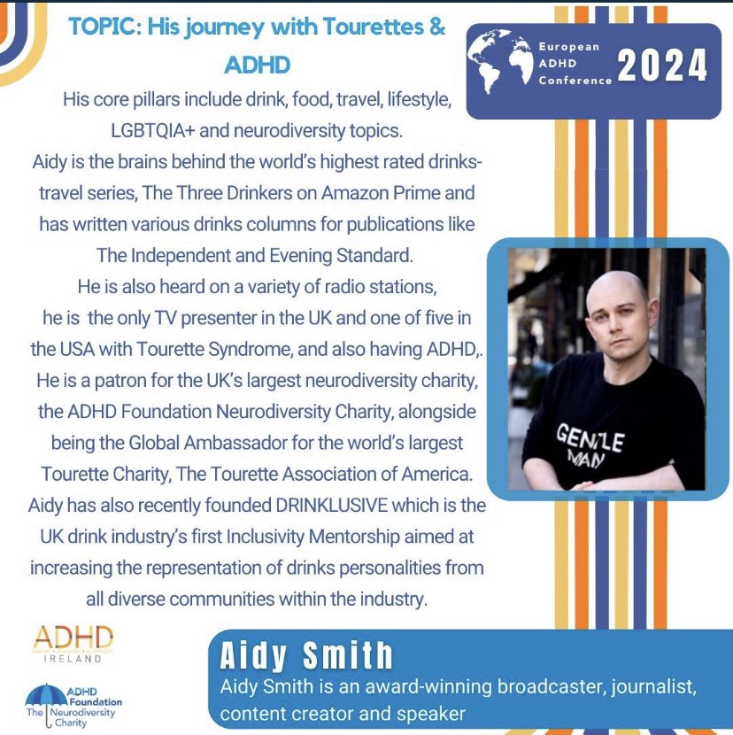 The Neurodiversity Charity ADHD Foundation (@adhdfoundation) on Twitter photo Aidy Smith - TV Documentary Producer & Presenter, Radio host & internationally renowned wine connoisseur talks about his journey growing up with Tourette’s & undiagnosed ADHD & how he used this experience to be an advocate for Neurodiversity <a href="/sypped/">Aidy Smith 🍷</a> buff.ly/3N4Juws ☂️ Aidy Smith - TV Documentary Producer & Presenter, Radio host & internationally renowned wine connoisseur talks about his journey growing up with Tourette’s & undiagnosed ADHD & how he used this experience to be an advocate for Neurodiversity <a href="/sypped/">Aidy Smith 🍷</a> buff.ly/3N4Juws ☂️