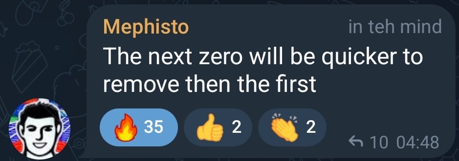 $OSAK
When we remove next zero?
26/02/2024 - Mephisto : ,,The next zero will be quicker to remove then the first"
First zero - 05/05/2023 - 25/02/2024 =296 days
Next zero - 25/02/2024 + 295 days =16/12/2024
However I bet that we will remove the next zero in OSAKTOBER
#ifeelbetter