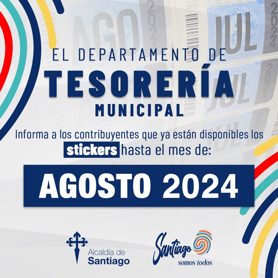 Ya están disponibles los stickers hasta el mes de agosto 2024. 
En los próximos días estaremos recibiendo los meses de Septiembre y Octubre 2024.