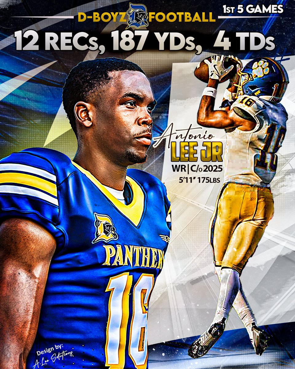 Antonio Lee Jr (@antonio_lee2025) on Twitter photo Still grinding!!! 💯💪🏾 | WR 5'11 175lbs | 4.67 GPA | C/o 2025 |
Check out my mid-season highlights 🔥🏈 <a href="/DBoyzFootball/">Dudley Football</a> <a href="/AntonioHall336/">Coach Antonio Hall</a> <a href="/CALLMEDBEST/">Dee Best</a> #uncommitted #SeniorSZN #MidSeasonHighlights
📽 hudl.com/video/3/181053… Still grinding!!! 💯💪🏾 | WR 5'11 175lbs | 4.67 GPA | C/o 2025 |
Check out my mid-season highlights 🔥🏈 <a href="/DBoyzFootball/">Dudley Football</a> <a href="/AntonioHall336/">Coach Antonio Hall</a> <a href="/CALLMEDBEST/">Dee Best</a> #uncommitted #SeniorSZN #MidSeasonHighlights
📽 hudl.com/video/3/181053…