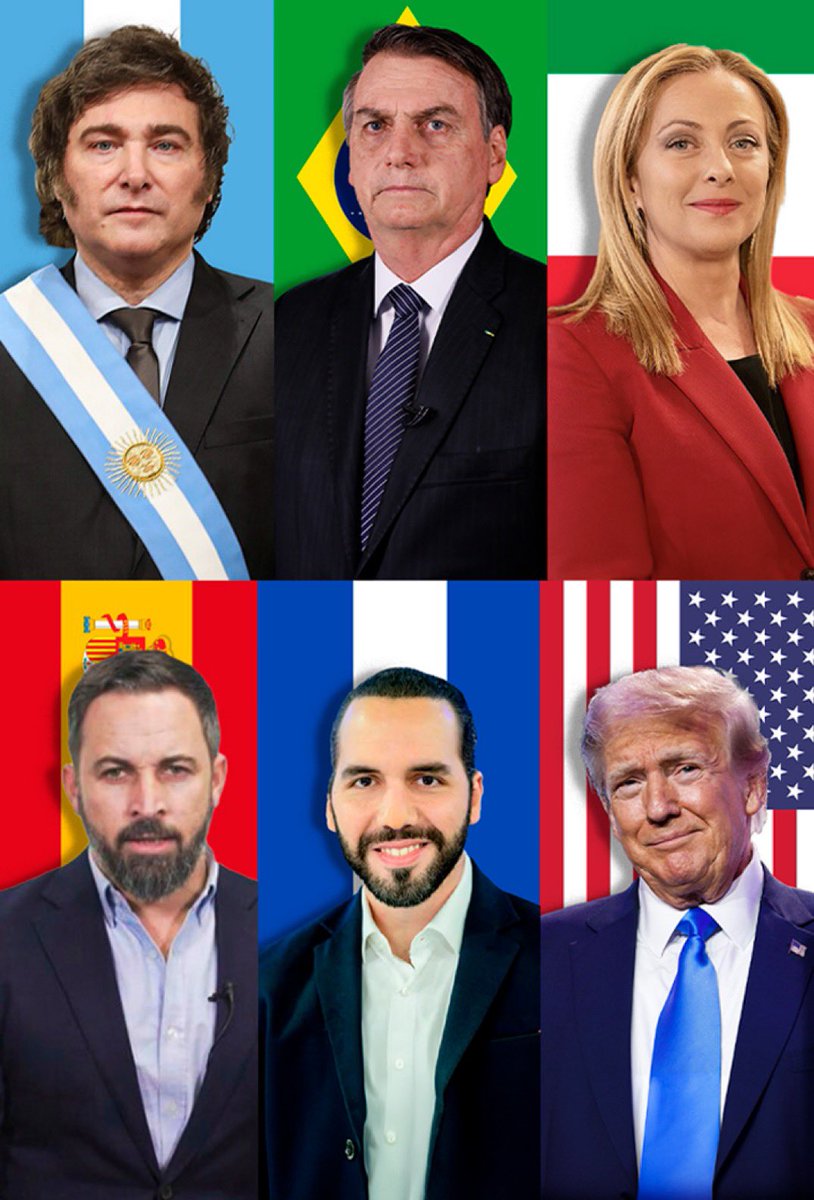 ¿Apoyas a estos patriotas contra el comunismo? 👇🏽

Milei 🇦🇷
Trump 🇺🇸
Bolsonaro 🇧🇷
Bukele 🇸🇻
Meloni 🇮🇹
Abascal 🇪🇸
