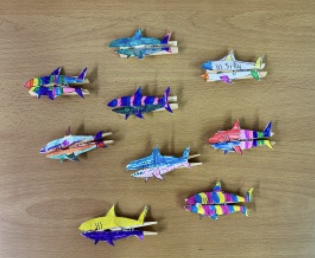 Last week we were creating sharks!!
Here are the results …
1st - Howardian Primary <a href="/HowardianPS/">Howardian Primary School</a> 
2nd - Gillingham Primary <a href="/gillingham_pri/">Gillingham Primary</a> 
3rd -Oak Tree Academy, Burgess Hill 
Molly's Favourites…
St Bernards 
St.Marys, <a href="/StMarysBrStoke/">St. Mary's Catholic Primary School, Bradley Stoke</a> 
Well done !