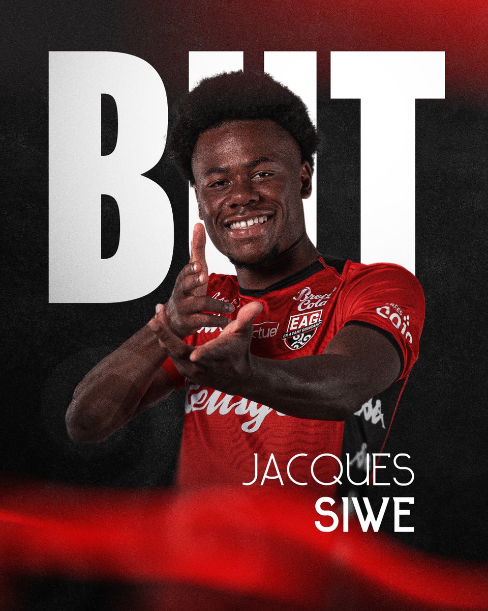 EAGuingamp's tweet photo. 7' ⚽️ Jacques SIWEEE ! De la tête il reprend le corner de Rayan Ghrieb !❤️‍🔥🖤

#EAGSMC • 1-0 https://t.co/hyw9MHPgTW