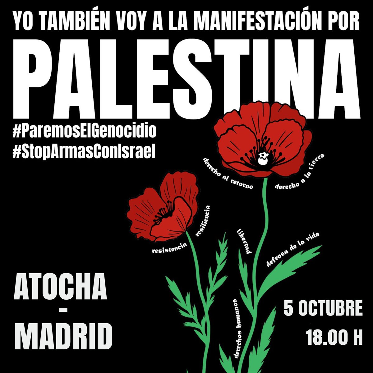 Acude por Palestina🌱
Se cumple un año del genocidio en Gaza, del inicio en Líbano, todo ello con la complicidad de los gobiernos que siguen sin actuar.
#StopArmasConIsrael