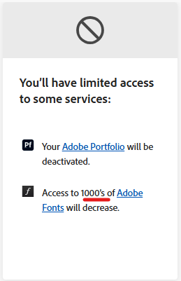 abhi7200's tweet photo. @Adobe Use of ' after 1000 is incorrect here. Apostrophe is used to show possession. Here, I believe we need to shorten "thousands" (multiple of a thousand), and hence, 1000s will be correct. https://t.co/cAWVnn37cS