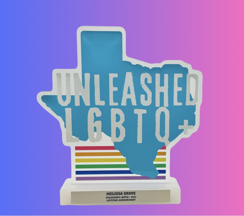 UnleashedLGBTQ's tweet image. We are honored to present former Director, Melissa Grove the Lifetime Career Achievement Award this Friday 10/4, 7pm at Round Up Saloon! We look forward to seeing y’all there! 💜 #unleashedlgbtq