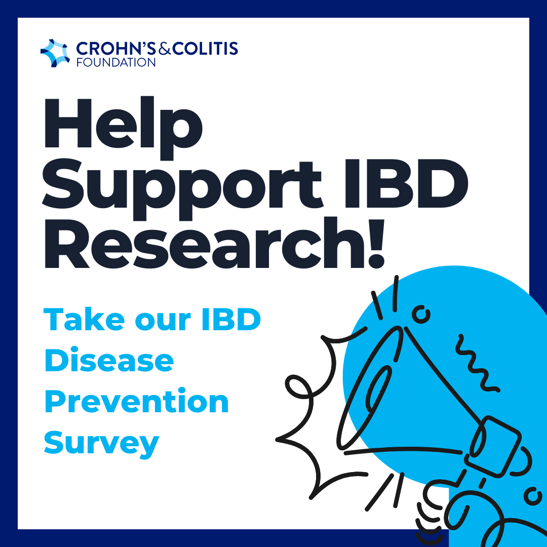 CrohnsColitisFn's tweet photo. Do you have IBD and have a sibling or adult child who doesn’t? We need your help! We are conducting an IBD Disease Prevention Survey and are eager to hear from those who do not have IBD, but have a close relative diagnosed with it. Click to participate: https://t.co/m9eQuPnln0 https://t.co/RZcrjxjgoJ