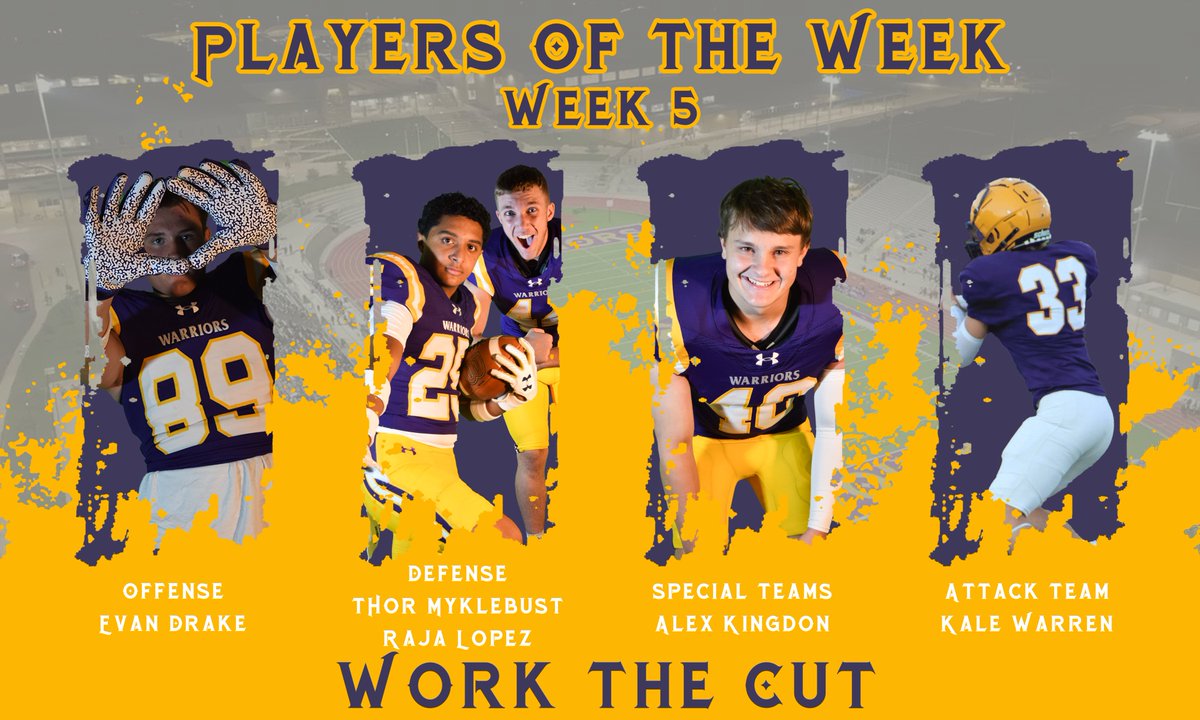 Here are our Players of the Week for Week 5!
#workthecut🥊 #warriorway