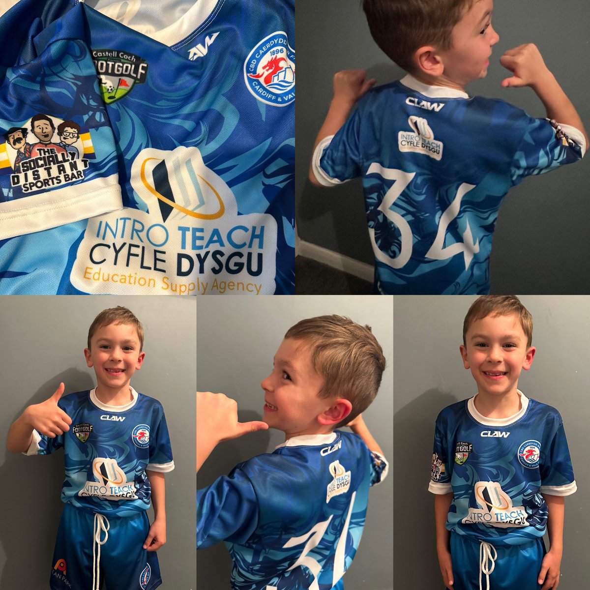 He was so happy to finally wear the <a href="/CVSFA/">Cardiff & Vale Schools & Colleges FA</a> kit and also to represent his school <a href="/rhwsprimary/">Rhws Primary School</a> <a href="/distantpod/">The Socially Distant Sports Bar</a> #U7footballer