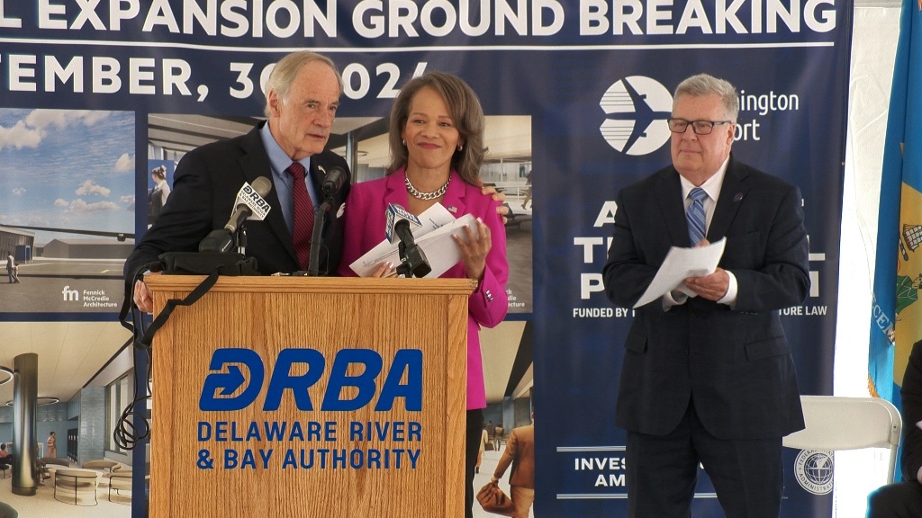 demembridge's tweet photo. DRBA &amp; Delaware officials break ground on $9.8M Wilmington Airport Terminal expansion to be completed late 2025. Click to learn more: https://t.co/kISScw151h https://t.co/JygZsZMcRn