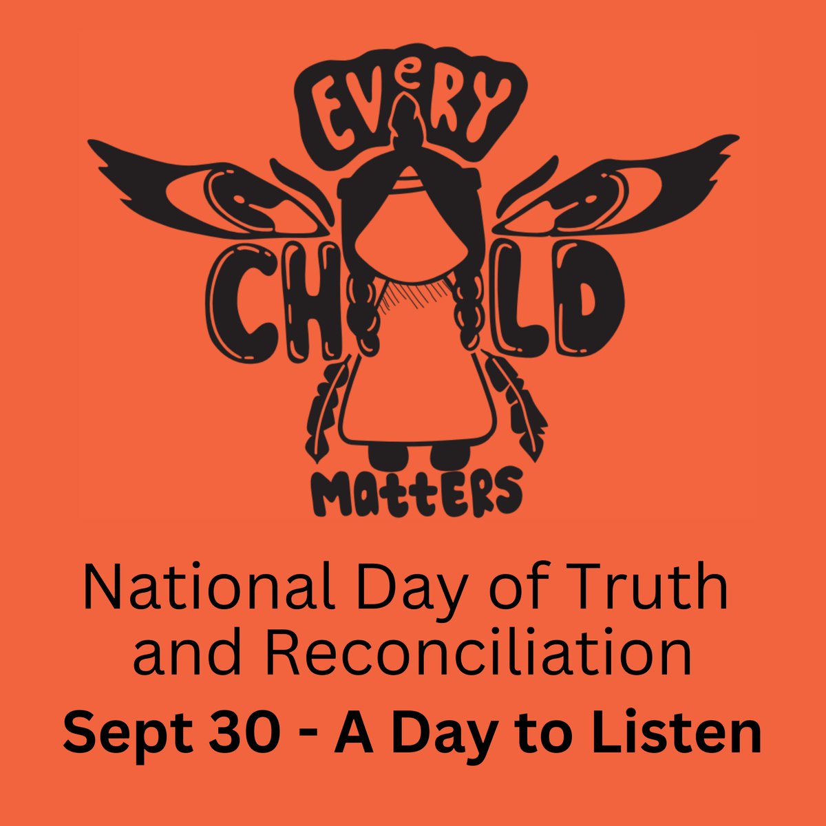 Sept 30 is Orange Shirt Day, inspired by Phyllis Webstad’s story. We wear orange to honor Indigenous children who survived residential schools &amp; remember those who didn’t. Aliyah Bautista’s 2024 design reminds us: all children are important. #OrangeShirtDay #EveryChildMatters