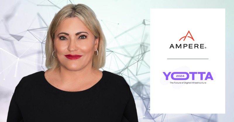 AmpereComputing's tweet photo. Happening next week: Founder and CEO @Ampere1Renee hits the main stage at #YOTTA2024 for a conversation on sustainable #CPUs, innovations driving the industry, #AI and more with @donal888.
