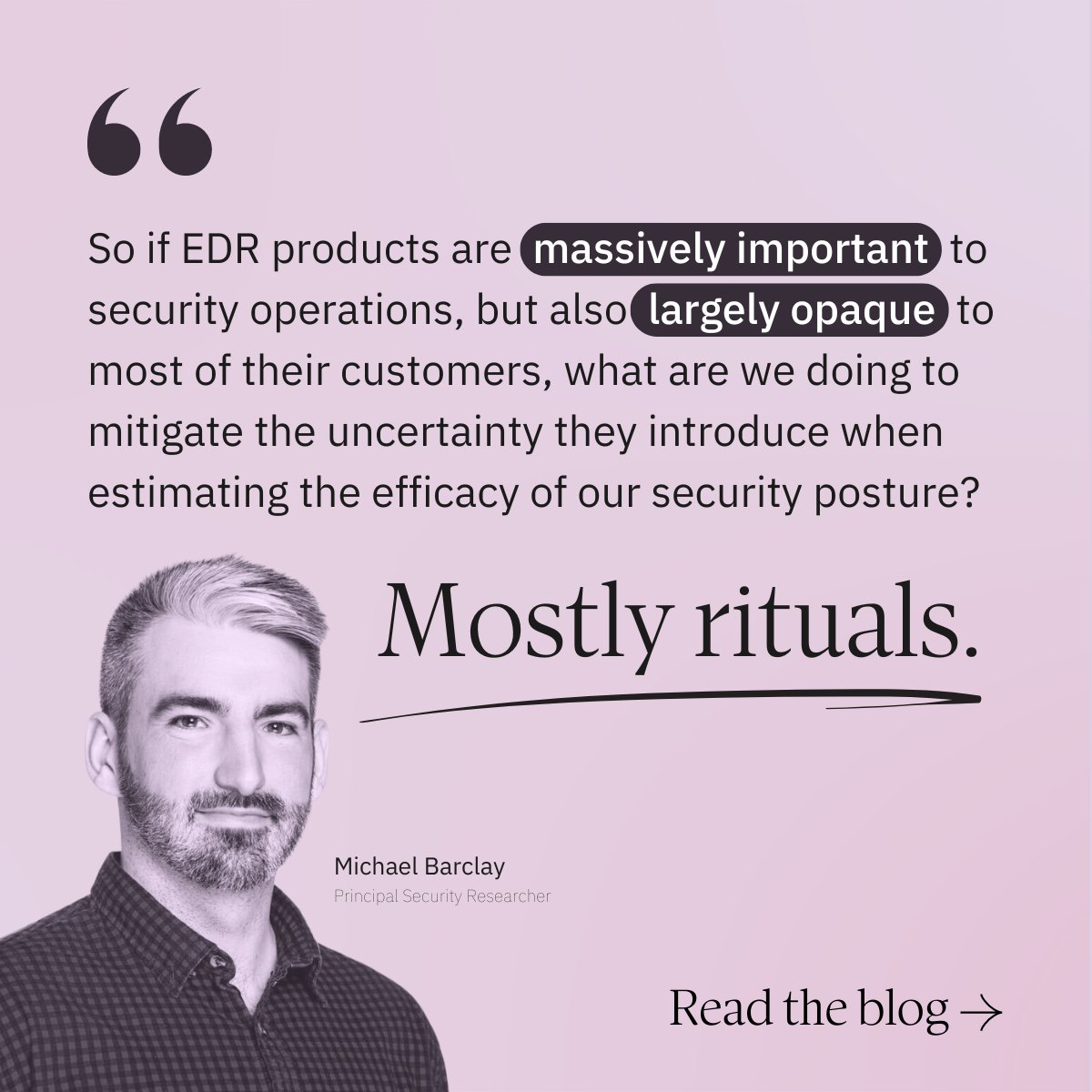 Prelude (@preludeorg) on Twitter photo When security teams need certainty, opaque logic stands in the way of understanding how their #EDRs respond to threats. What does that leave them with?
Mostly rituals, says Principal Security Researcher <a href="/michaelbarclay_/">Michael Barclay</a>
👀Read more: hubs.la/Q02RyDSQ0 When security teams need certainty, opaque logic stands in the way of understanding how their #EDRs respond to threats. What does that leave them with?
Mostly rituals, says Principal Security Researcher <a href="/michaelbarclay_/">Michael Barclay</a>
👀Read more: hubs.la/Q02RyDSQ0