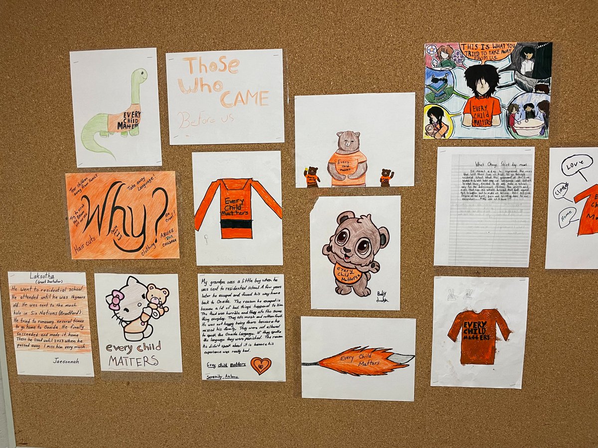 Students and staff at Lambeth Public School wear orange for the National Day for Truth and Reconciliation and Orange Shirt Day, to honour the Survivors of residential schools. #everychildmatters #truthandreconciliationday #TVDSB