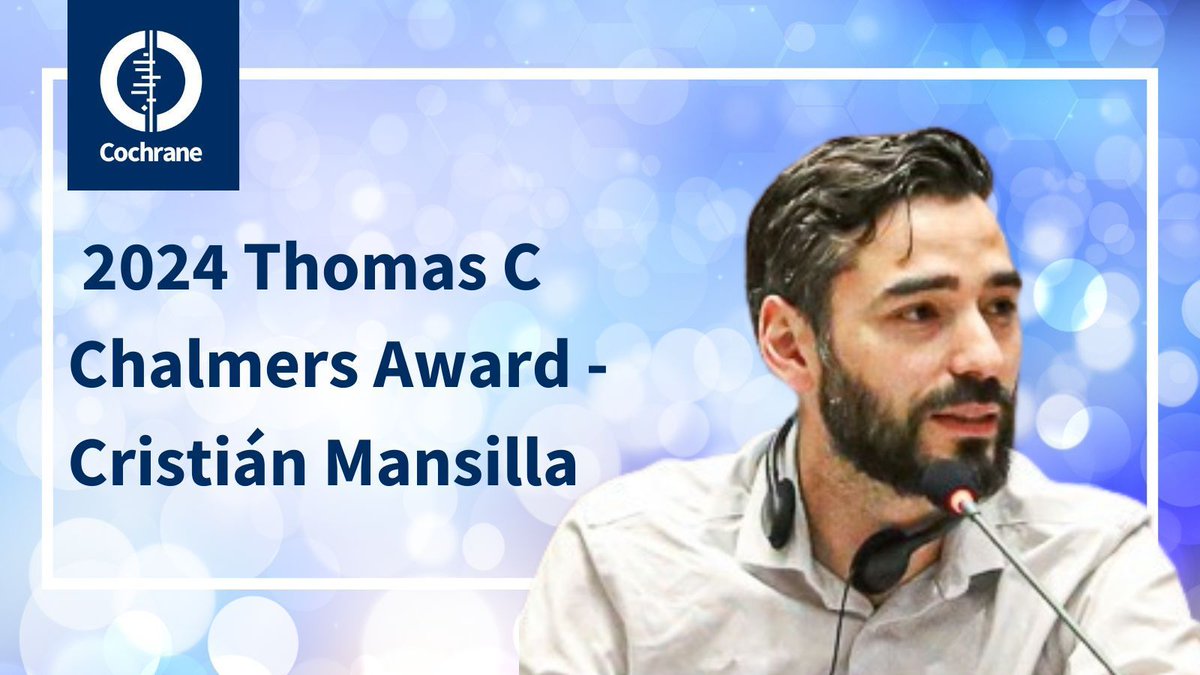 Cochrane (@cochranecollab) on Twitter photo 👏 A big congratulations to <a href="/Cristian_mansil/">Cristián Mansilla</a>, recipient of the 2024 Thomas C Chalmers Award!
Cristián’s #GES2024 presentation focused on the "Matching Q-M Tool," supporting evidence-based decision-making to achieve the Sustainable Development Goals #SDGs buff.ly/3Y4MyiM 👏 A big congratulations to <a href="/Cristian_mansil/">Cristián Mansilla</a>, recipient of the 2024 Thomas C Chalmers Award!
Cristián’s #GES2024 presentation focused on the "Matching Q-M Tool," supporting evidence-based decision-making to achieve the Sustainable Development Goals #SDGs buff.ly/3Y4MyiM