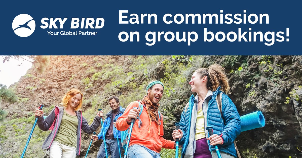 SkyBirdTravel's tweet image. No matter the type of group, we handle the workload while you earn commission.

#SkyBird #SkyBirdTravel #WINGS #AirlineConsolidator #TravelAgent #TravelAgents #TravelAgency #TravelBusiness #TravelIndustry #TravelAgentResource #TravelBooking #BookingEngine