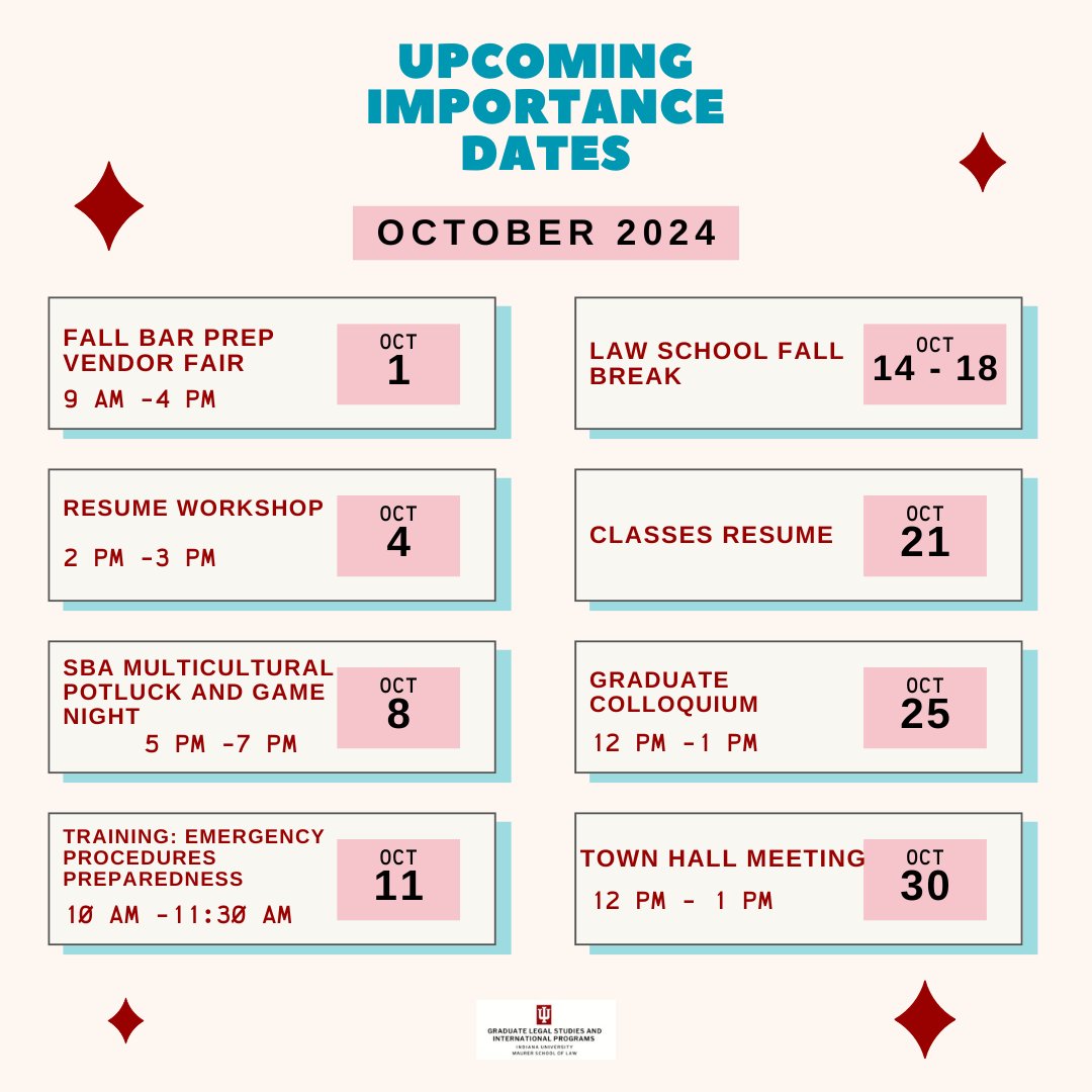📅 Attention Law Students! 🏛️

Mark your calendars for these important dates: