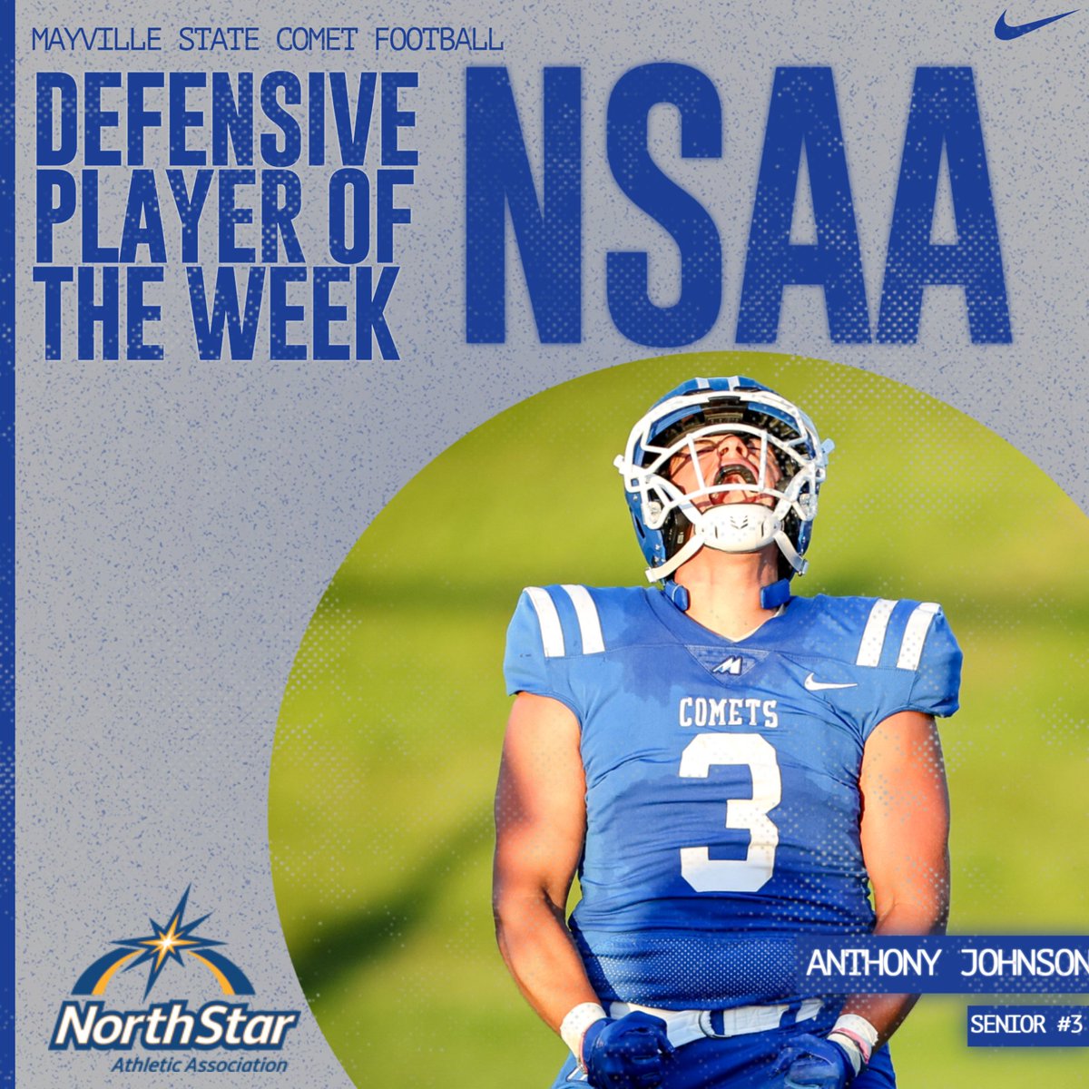 🏈 Anthony Johnson your NSAA Football Defensive Player of the Week!!