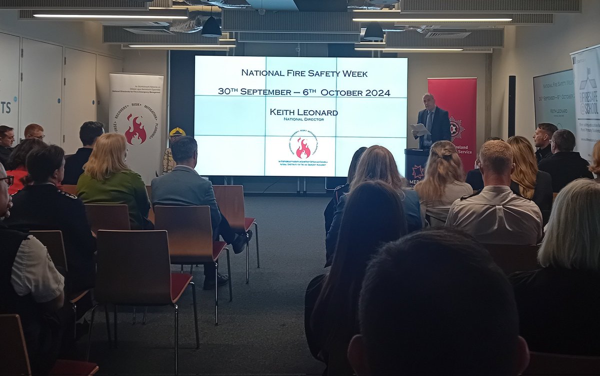 Delighted to attend launch of National Fire Safety Week Great collaboration between <a href="/DeptHousingIRL/">Department of Housing, Local Government & Heritage</a> <a href="/NIFRSOFFICIAL/">Northern Ireland Fire & Rescue Service</a> <a href="/DarraghOBrienTD/">Darragh O'Brien</a> <a href="/KildareFire/">Kildare Fire Service</a>. Two new #firesafety videos launched and two excellent research papers on #firefatality causes by Dr Suzi Lyons <a href="/amcdoyle/">Anne Doyle</a> <a href="/hrbireland/">HealthResearchBoard</a>