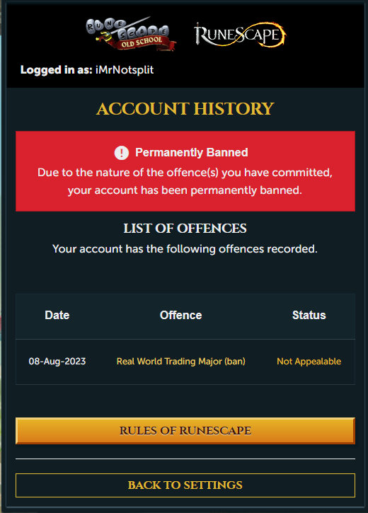 deebar420's tweet photo. @JagexAsh Hey, my account must've got hacked but they never even changed the password? I haven't played on this account in years and years, and don't even recognize this name.... How can I submit an appeal? it won't let me on the website. https://t.co/8pL1KpxsjF