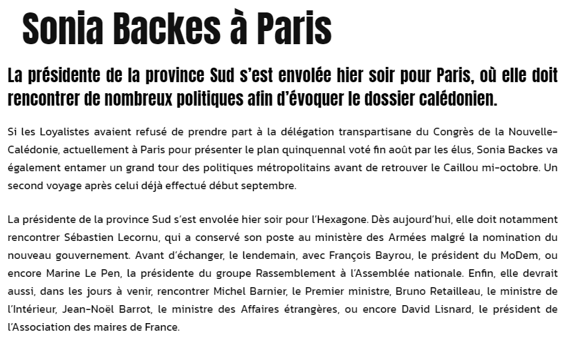 La Province Sud, c'est 76 % de la population du pays.
Et surtout 91 % des recettes fiscales du pays ...
Donc quand tu va à Paris...On t'écoute ... 😝
Souhaitons lui de faire du "good job" !