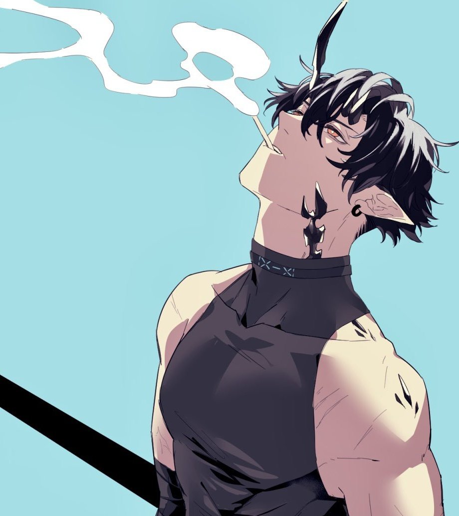 CallousSin's tweet image. Lights a cigarette. 
"Go ahead, stinky. See if I care."