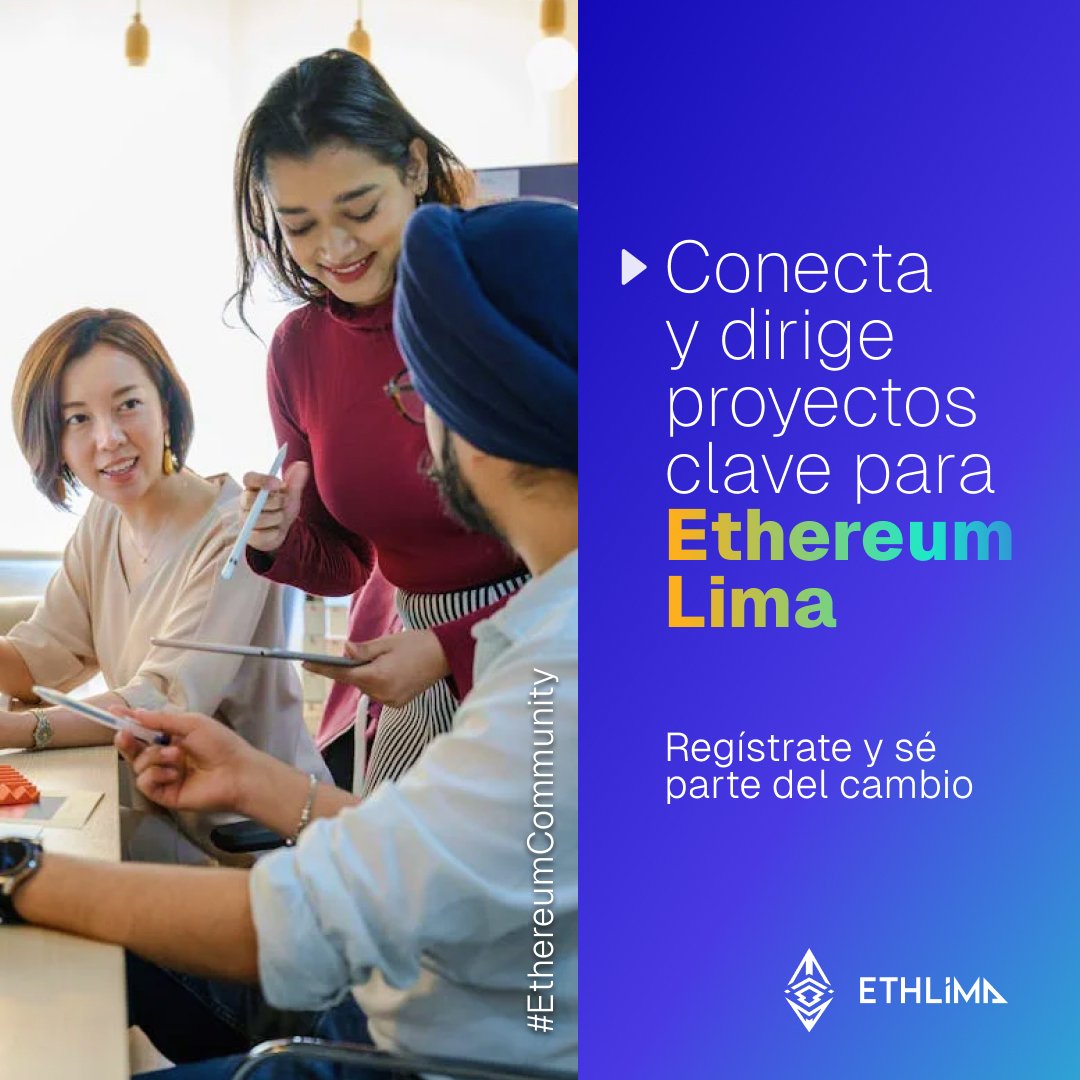 EthereumLima's tweet photo. Tu habilidad para coordinar equipos puede ser clave en Ethereum Lima. Lidera proyectos de impacto y contribuye al crecimiento de la comunidad.
Regístrate y sé parte del cambio: https://t.co/Os1PUY9P44
#EthereumLima #Voluntariado #BlockchainPeru #Tecnologia #Ethereum https://t.co/ur8BKVAB5t