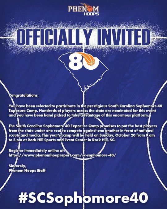 Kamden Hack (@kamdenhack) on Twitter photo Blessed to be invited to the sophomore 40 camp <a href="/BreazealeCoach/">Coach Breaz</a> <a href="/PhenomExposure/">Phenom_Exposure</a> <a href="/JLMannHoops/">J.L Mann Basketball</a> @NextLvlElite_SC Blessed to be invited to the sophomore 40 camp <a href="/BreazealeCoach/">Coach Breaz</a> <a href="/PhenomExposure/">Phenom_Exposure</a> <a href="/JLMannHoops/">J.L Mann Basketball</a> @NextLvlElite_SC