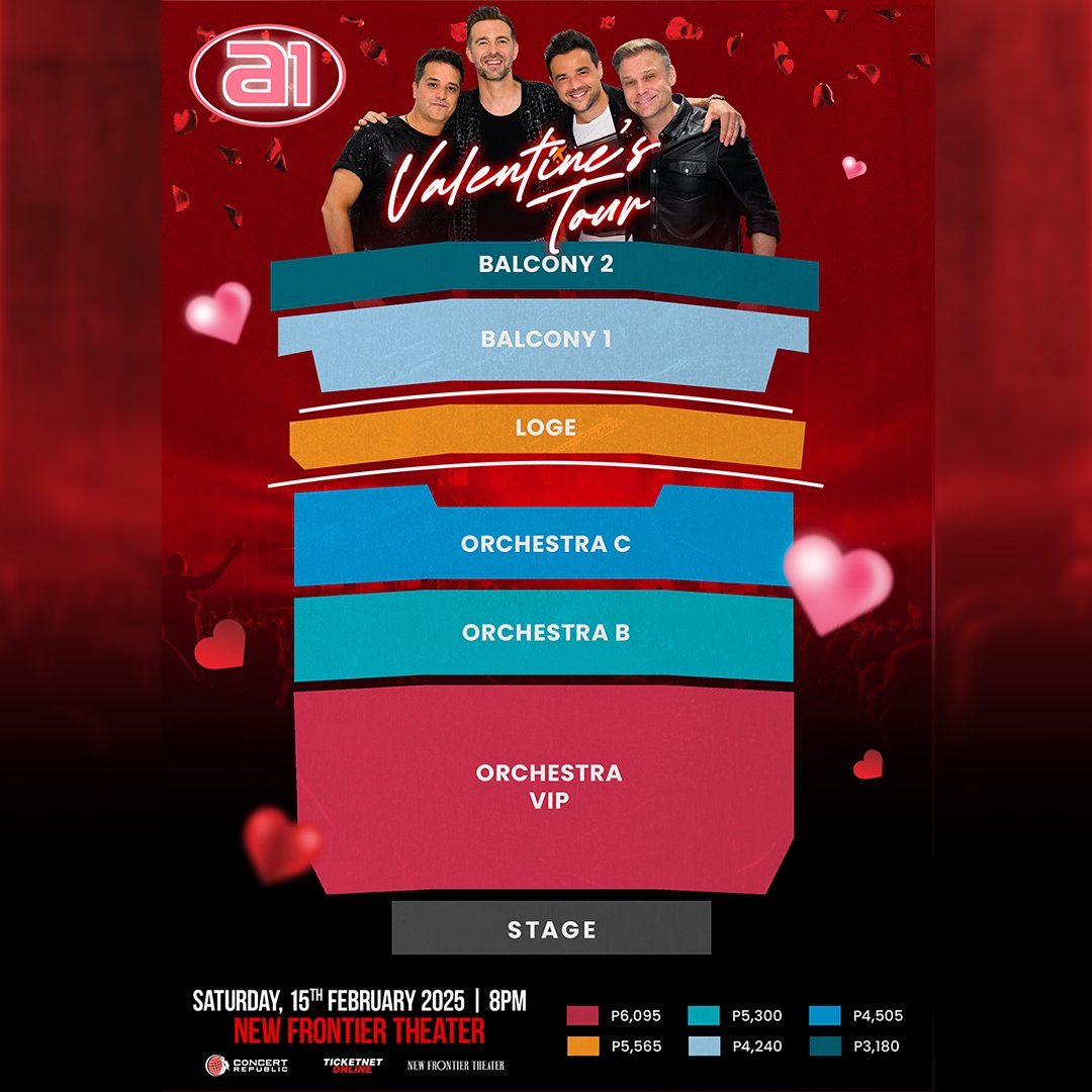 90s KIDS, THIS IS NOT A DRILL!

<a href="/A1Official/">a1</a>'s  Valentine’s Tour is hitting the New Frontier Theater on February 15, and the tickets are FINALLY OUT NOW!  Get ready to relive the days of mix CDs, flip phones, and boyband fever!