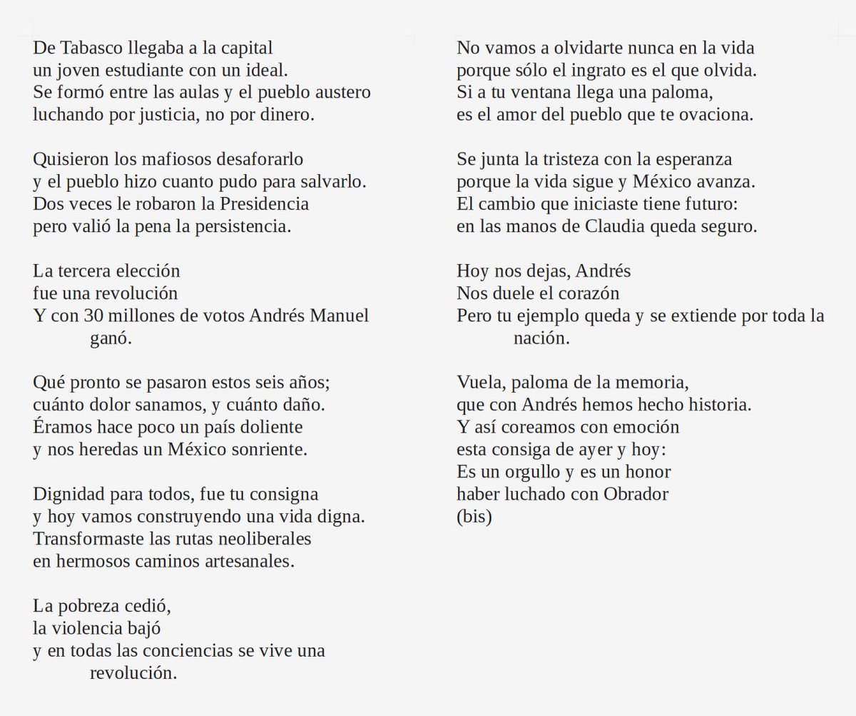 Letra de "La Paloma" de AMLO:

youtu.be/sZrMNHhnoH0?si…